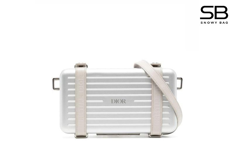 Túi Dior x Rimowa Personal Pouch Clutch Silver 20CM Màu Bạc sang trọng