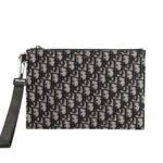 Túi Dior Zipped Pouch Beige Black Oblique Jacquard Màu Be sang trọng