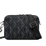 Túi Dior Zipped Pouch with Strap Black Diamond Canvas Đen sang trọng