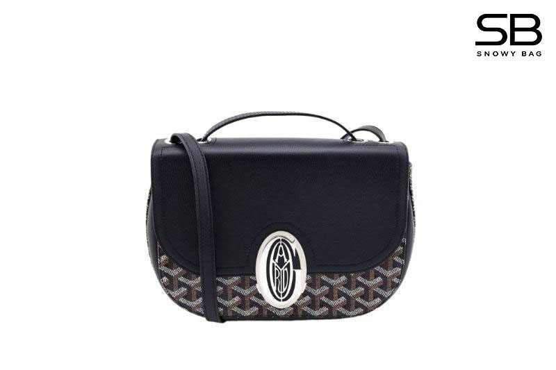 Túi Goyard 233 Bag Black Goyardine Canvas And Calfskin màu đen sang trọng