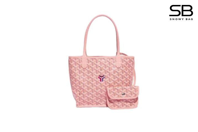 Túi Goyard Anjou Mini Reversible Bag Goyardine và da hồng