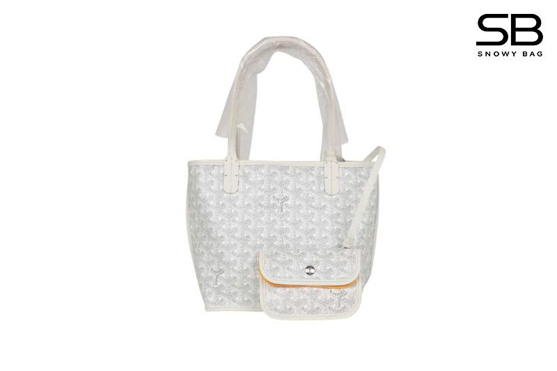 Túi Goyard Anjou Mini Reversible Bag Goyardine và Leather Trắng Bạc