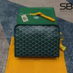 Túi Goyard Jouvence Toiletry Clutch Bag MM Green Màu Xanh Lá góc nghiêng chi tiết