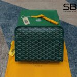 Túi Goyard Jouvence Toiletry Clutch Bag MM Green màu xanh lá, chi tiết logo khóa