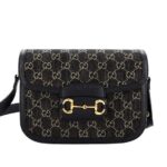 Túi Gucci 1955 Horsebit Small Shoulder Bag Black Denim sang trọng