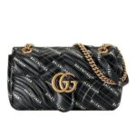 Túi Gucci Balenciaga GG Marmont the Hacker Project Black Đen sang trọng