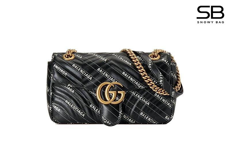 Túi Gucci Balenciaga GG Marmont the Hacker Project Black Đen sang trọng