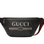 Túi Gucci Coco Capitan Logo Print Belt Bag Black 28CM Đen Logo Ngang sang trọng và thời thượng.