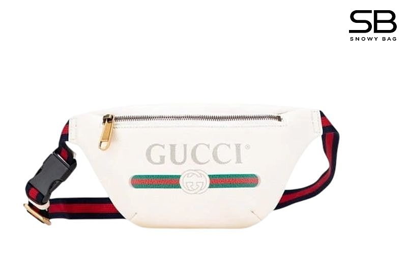 Túi Gucci Coco Capitan Logo Print Belt Bag White 28CM Trắng Logo Ngang sang trọng
