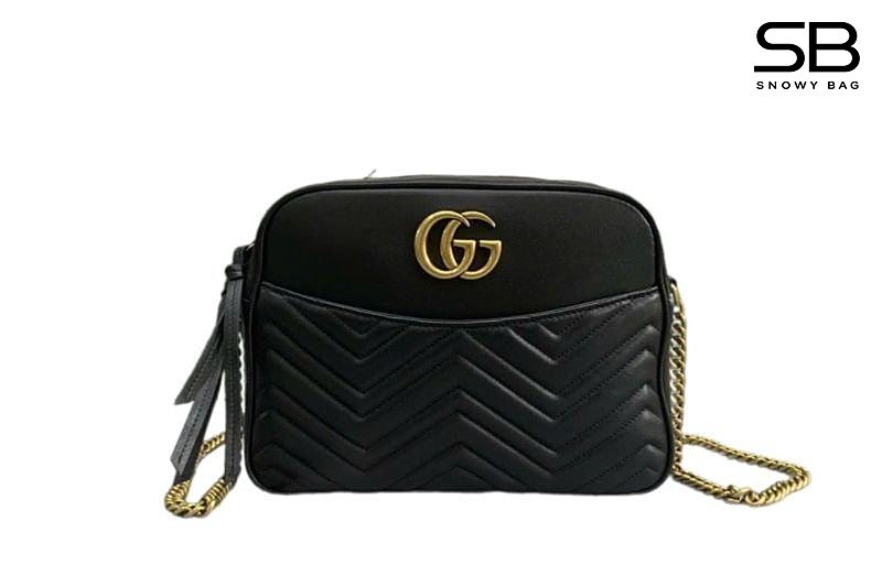 Túi Gucci GG Marmont Medium Matelasse Shoulder Crossbody Bag Black sang trọng