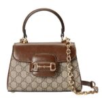 Túi Gucci Horsebit 1955 Mini Bag GG Supreme Nâu 22CM kiểu dáng thanh lịch