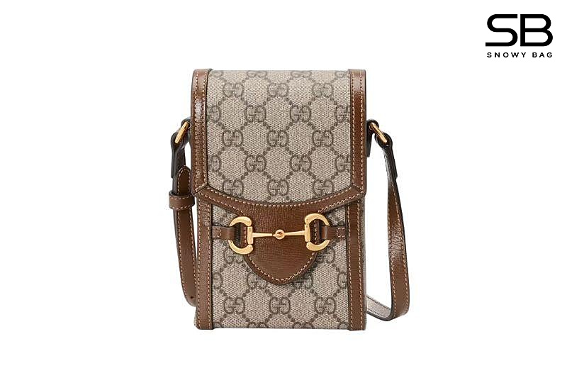 Túi Gucci Horsebit 1955 Phone Box Mini Bag GG Canvas Nâu sang trọng và tinh tế