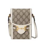 Túi Gucci Horsebit 1955 Phone Box Mini Bag GG Supreme White sang trọng