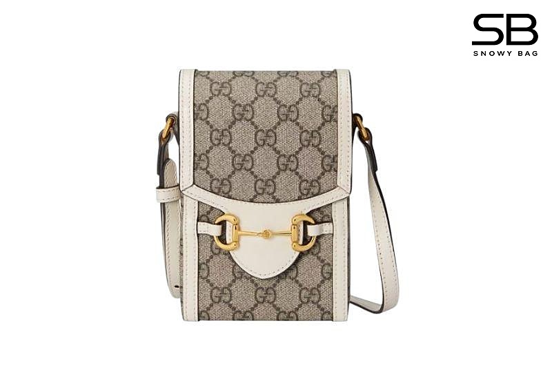 Túi Gucci Horsebit 1955 Phone Box Mini Bag GG Supreme White sang trọng
