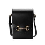 Túi Gucci Horsebit 1955 Phone Box Mini Đen Da Bê sang trọng