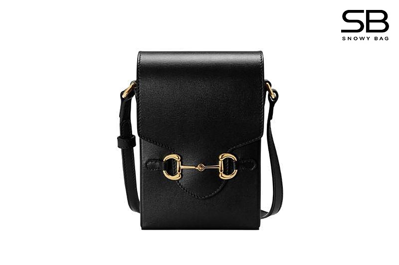 Túi Gucci Horsebit 1955 Phone Box Mini Đen Da Bê sang trọng