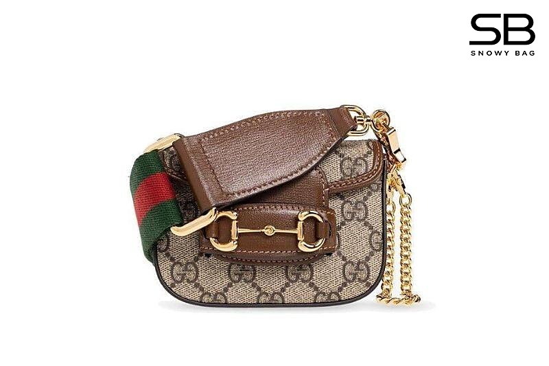 Túi Gucci Horsebit 1955 Strap Wallet GG Supreme Brown sang trọng