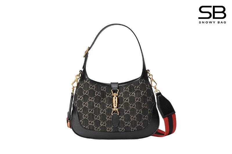 Túi Gucci Jackie 1961 Small Shoulder Bag Black Denim 28CM sang trọng
