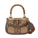 Túi Gucci Jumbo GG with Bamboo Top Handle Quai Trúc sang trọng