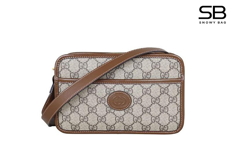 Túi Gucci Mini Bag with Interlocking G GG Supreme Brown Be Nâu sang trọng