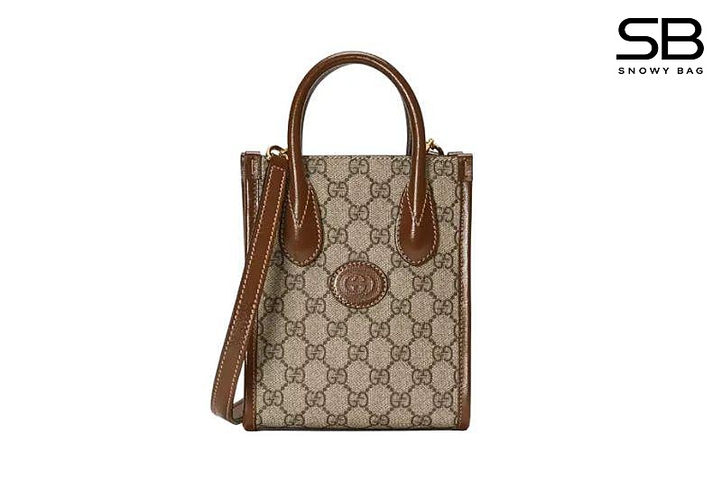 Túi Gucci Mini Tote Bag with Interlocking G GG Supreme Brown sang trọng