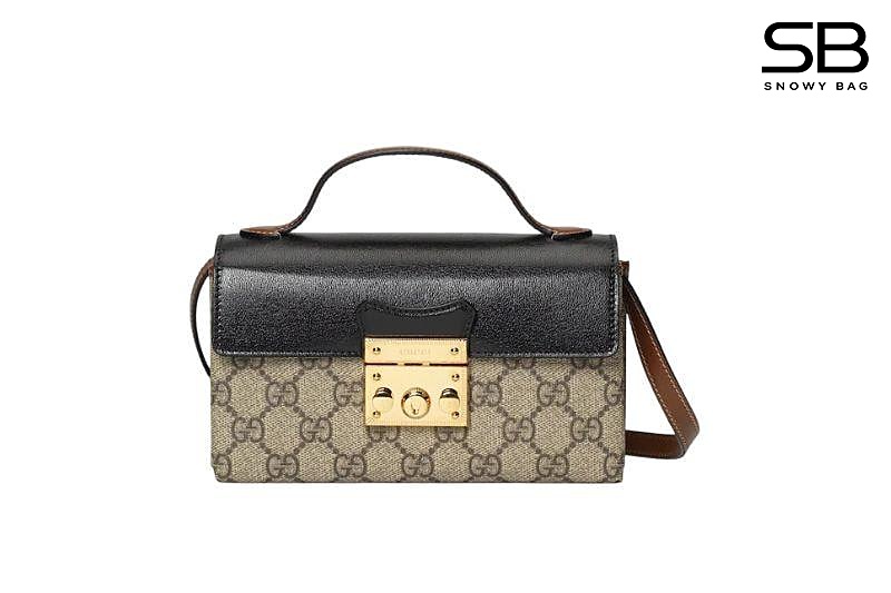 Túi Gucci Padlock Mini Bag GG Supreme Black màu be đen sang trọng