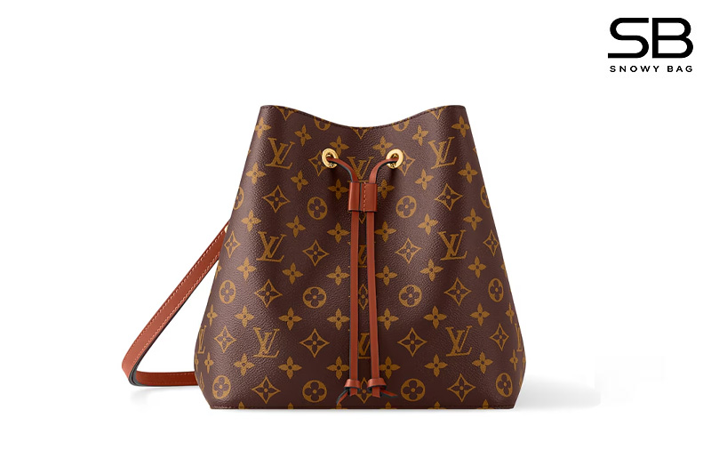Túi LV Bucket Néonoé MM Monogram Caramel Nâu Dây Nâu S26 sang trọng