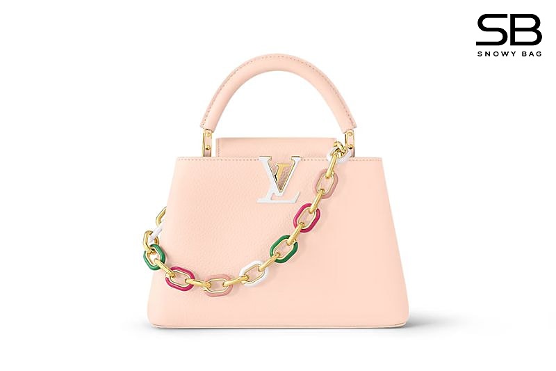 Túi LV Capucines BB Jasmine Pink Taurillon M21643 màu hồng nhạt sang trọng