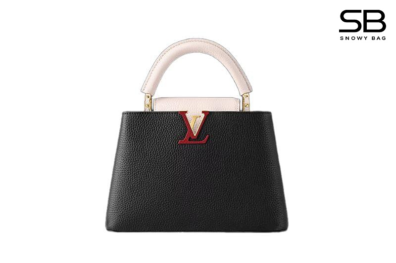 Túi LV Capucines BB M21043 Black Greige Doux Scarlet Đen Be 27CM sang trọng
