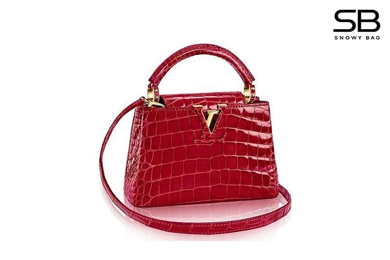 Túi LV Capucines Mini Crocodilien Briliant Cherry Red GHW N93254 Đỏ sang trọng