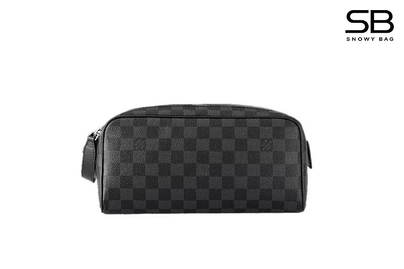 Túi LV Dopp Kit Toilet Pouch N40127 Damier Graphite Canvas Xám sang trọng