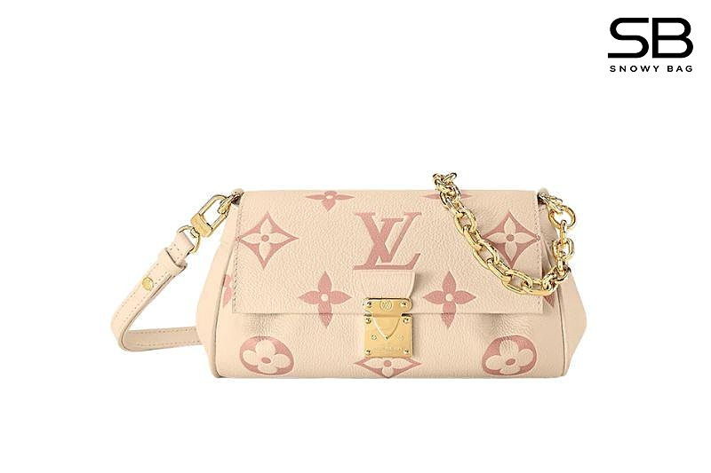 Túi LV Favorite M46393 Creme Rose Trianon Empreinte màu kem sang trọng