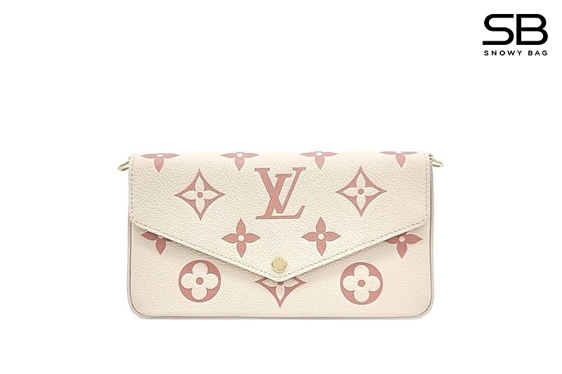 Túi LV Félicie Pochette M82047 Creme Rose Trianon Monogram Empreinte sang trọng