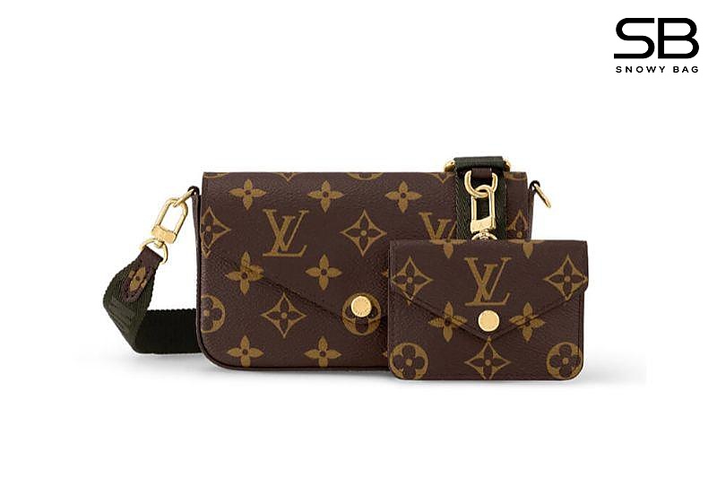 Túi LV Félicie Strap & Go M80091 Monogram Khaki Green sang trọng