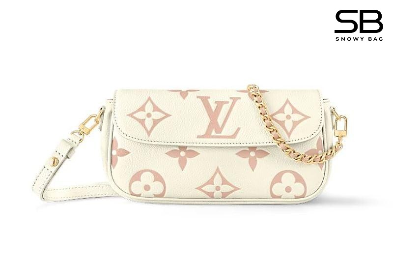 Túi LV Ivy Chain Bag M83026 Latte Chamallow Monogram Empreinte đẹp mắt