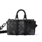 Túi LV Keepall Bandoulière 25 Damoflage Black Canvas M14919 Xám Đen sang trọng