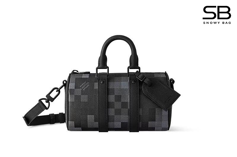 Túi LV Keepall Bandoulière 25 Damoflage Black Canvas M14919 Xám Đen sang trọng