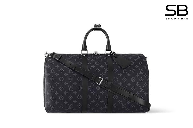 Túi LV Keepall Bandoulière 45 Monogram Eclipse Màu Xám sang trọng