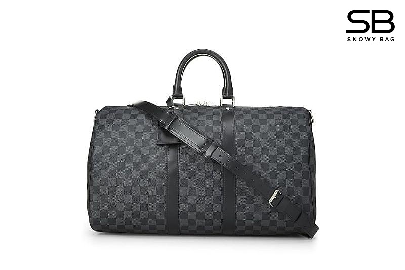Túi LV Keepall Bandouliere 50 Damier Xám Đen sang trọng