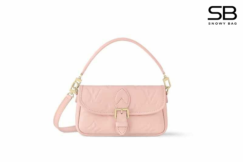 Túi LV Nano Diane M83566 Pink Opale Monogram Empreinte Hồng sang trọng