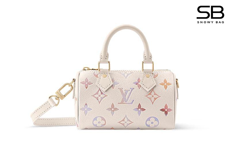 Túi LV Nano Speedy Monogram Empreinte Dream Cream M25591 màu kem sang trọng