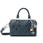 Túi LV Nano Speedy Monogram Empreinte Shimmery Ink M26510 Xanh Đen sang trọng