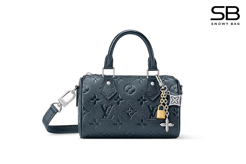 Túi LV Nano Speedy Monogram Empreinte Shimmery Ink M26510 Xanh Đen sang trọng