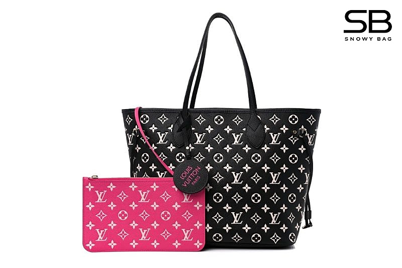 Túi LV Neverfull Tote Bag Black White Pink M46103 Trắng Đen Hồng sang trọng