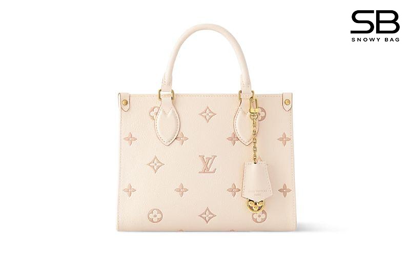 Túi LV Onthego PM M14403 Eden Monogram Empreinte Trắng Kem sang trọng