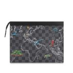 Túi LV Pochette Voyage Damier Graphite Map MM Grey/Black sang trọng