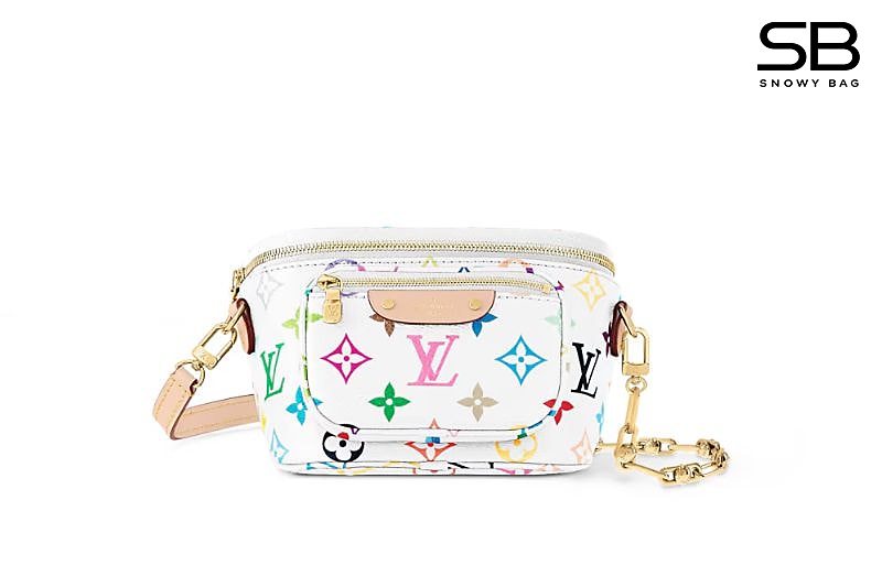 Túi LV x Murakami Mini Bumbag Multicolor White Monogram Canvas Trắng sang trọng