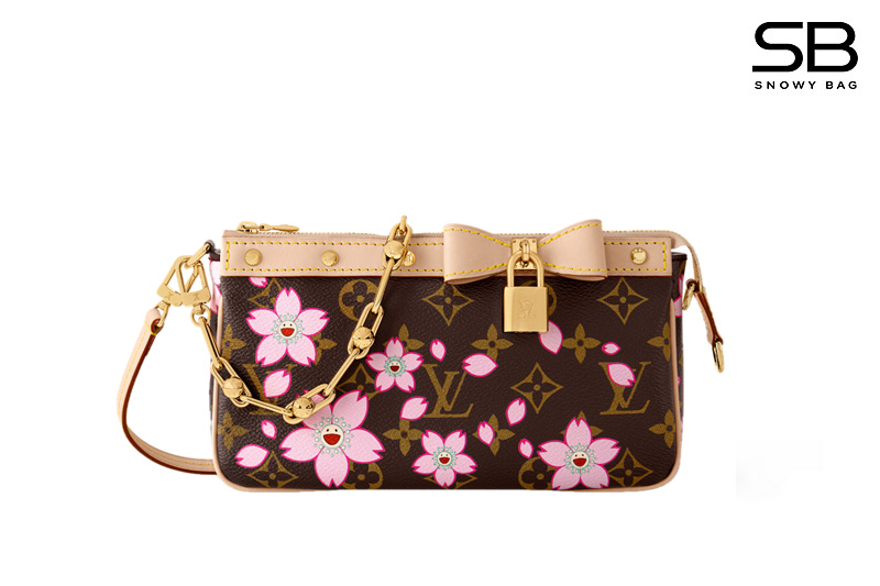 Túi LV X TM Pochette Accessoires Sakura Brown Monogram Canvas sang trọng