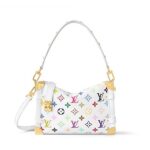 Túi LV X Tm Side Trunk MM M14046 Multicolor White Leather Trắng sang trọng