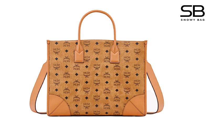 Túi MCM Large Munchen Tote in Visetos Nâu